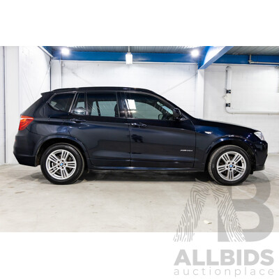 8/2012 BMW X3 Xdrive 30d MSport (AWD) F25 4d Wagon Carbon Black Metallic Turbo Diesel 3.0L
