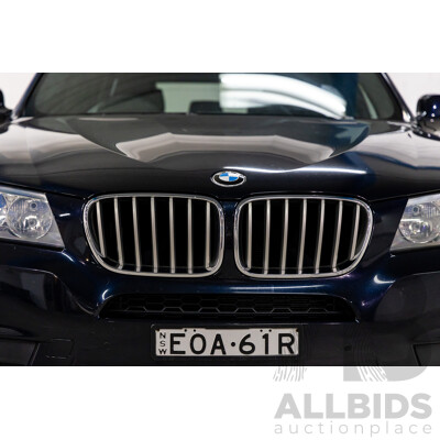 8/2012 BMW X3 Xdrive 30d MSport (AWD) F25 4d Wagon Carbon Black Metallic Turbo Diesel 3.0L