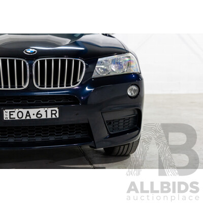 8/2012 BMW X3 Xdrive 30d MSport (AWD) F25 4d Wagon Carbon Black Metallic Turbo Diesel 3.0L