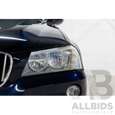 8/2012 BMW X3 Xdrive 30d MSport (AWD) F25 4d Wagon Carbon Black Metallic Turbo Diesel 3.0L