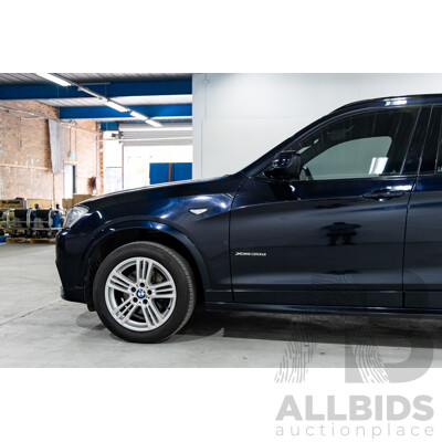 8/2012 BMW X3 Xdrive 30d MSport (AWD) F25 4d Wagon Carbon Black Metallic Turbo Diesel 3.0L