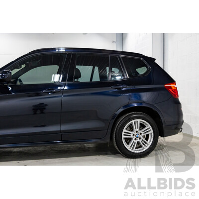 8/2012 BMW X3 Xdrive 30d MSport (AWD) F25 4d Wagon Carbon Black Metallic Turbo Diesel 3.0L