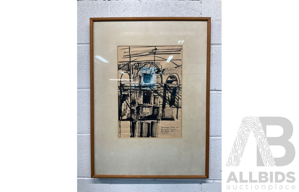 ARTIST UNKNOWN - SAVAH.S. - Romanesque Bridge and Romanesque Window - (Spain 1989) - 70 X 51 Cm (frame)