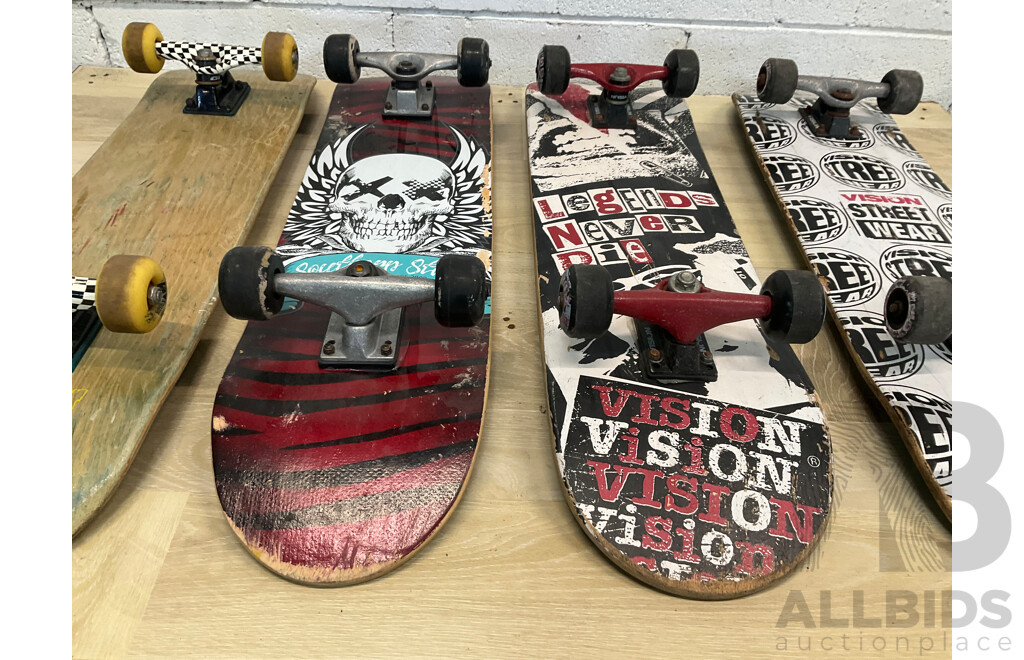 Large Wood Skateboards - Lot of 4