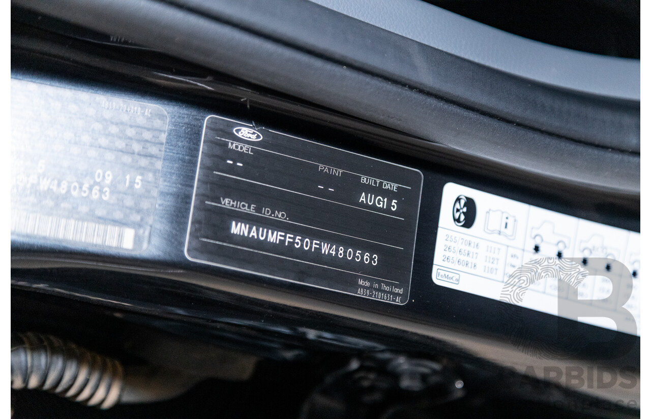 9/2015 Ford Ranger Wildtrak 3.2 (4x4) PX MKII Dual Cab P/Up Black Mica Turbo Diesel 3.2L