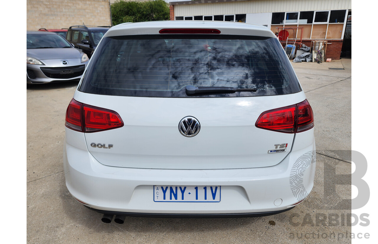 7/2015 Volkswagen Golf 92 TSI Trendline AU MY16 5d Hatchback White 1.4L
