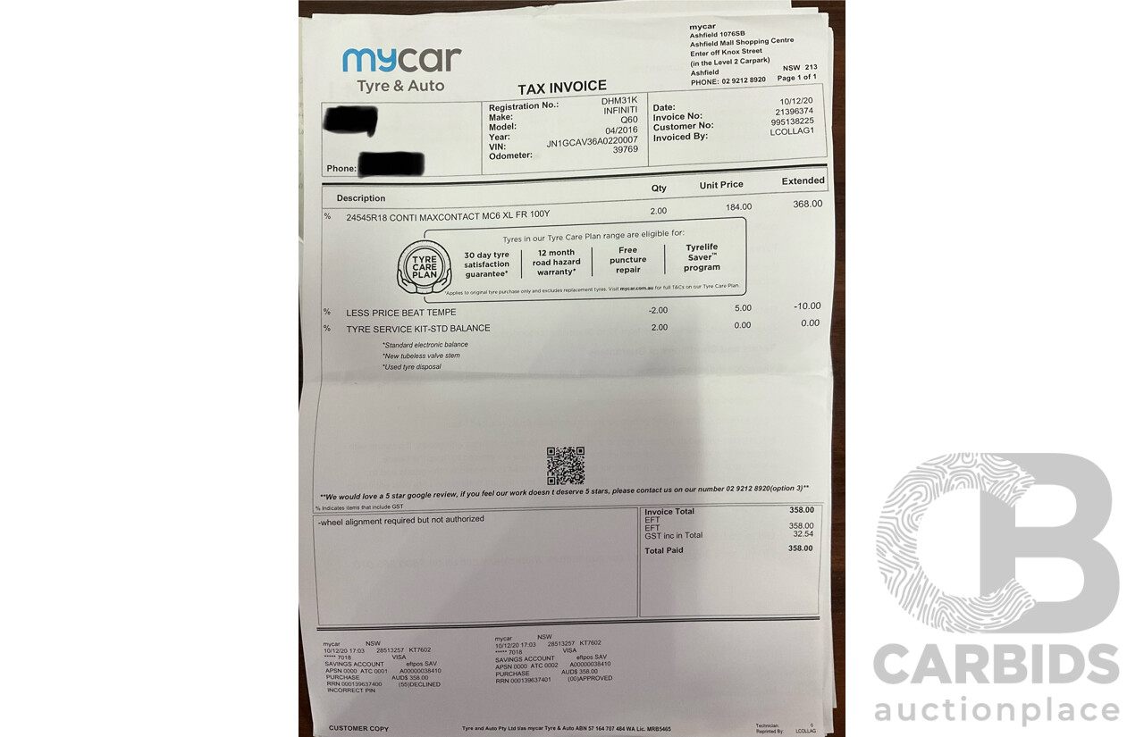 04/2016 Infiniti Q60 3.7 GT Premium (RWD) 2d Coupe Obsidian Black Metallic 3.7L