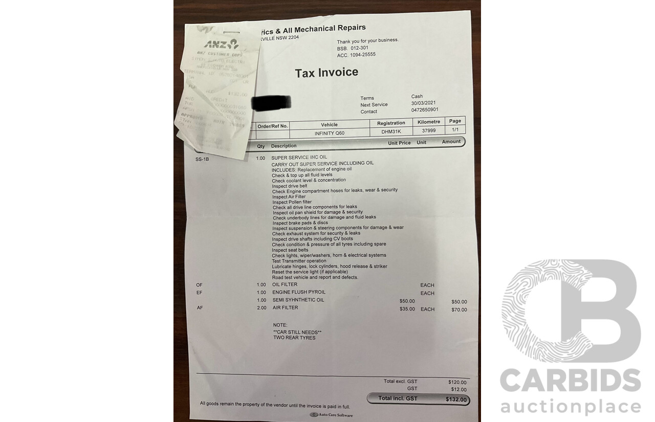 04/2016 Infiniti Q60 3.7 GT Premium (RWD) 2d Coupe Obsidian Black Metallic 3.7L