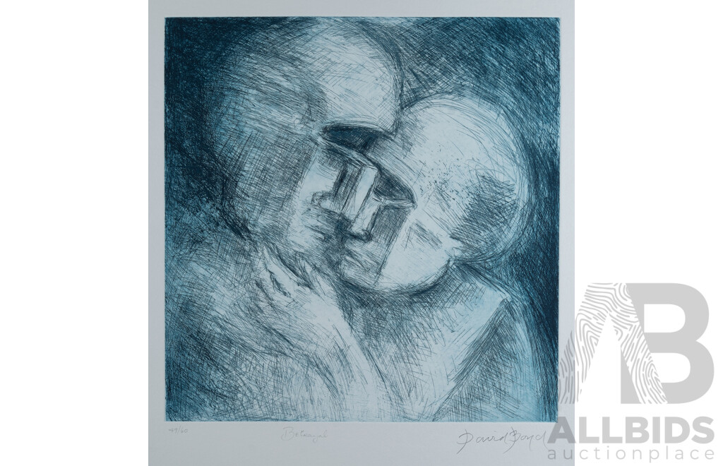 David Boyd, (20th Century, Australian, 1924-2011), 'Betrayal,' Original Zinc Etching Plate & Original Etching Edition 49 of 60, Hand Signed, 71 x 60.5 cm (sheet) (2)
