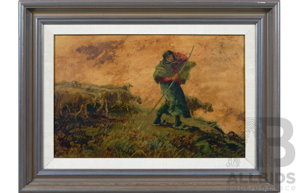 William Brock, (British 1874-c.1953) 'The Breezy Hilltop', Watercolour on Cardboard, 47 x 64 cm (frame)