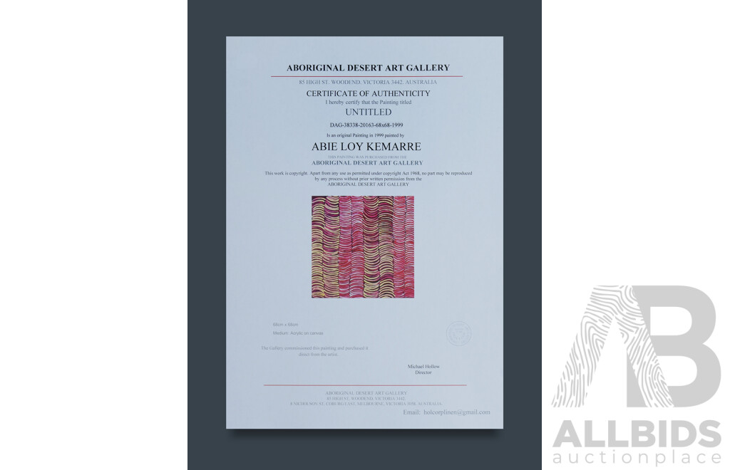 KEMERRE, Abie Loy (Aboriginal b.1972) Untitled, 1999.
