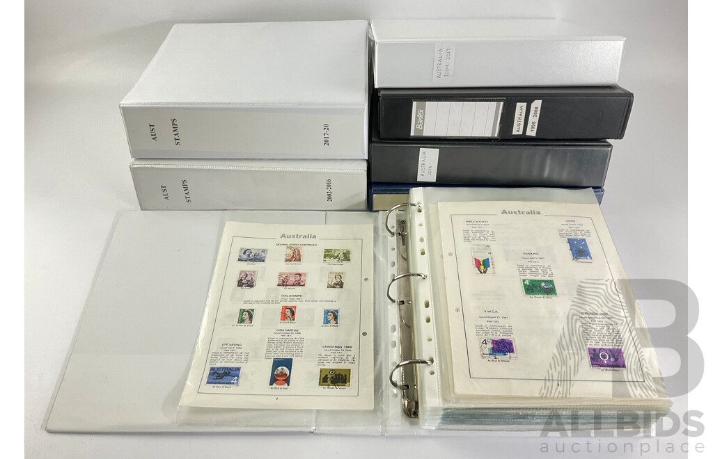 Seven Albums of Australian Stamps, Seven Seas, Examples Spanning 1966 to 2022