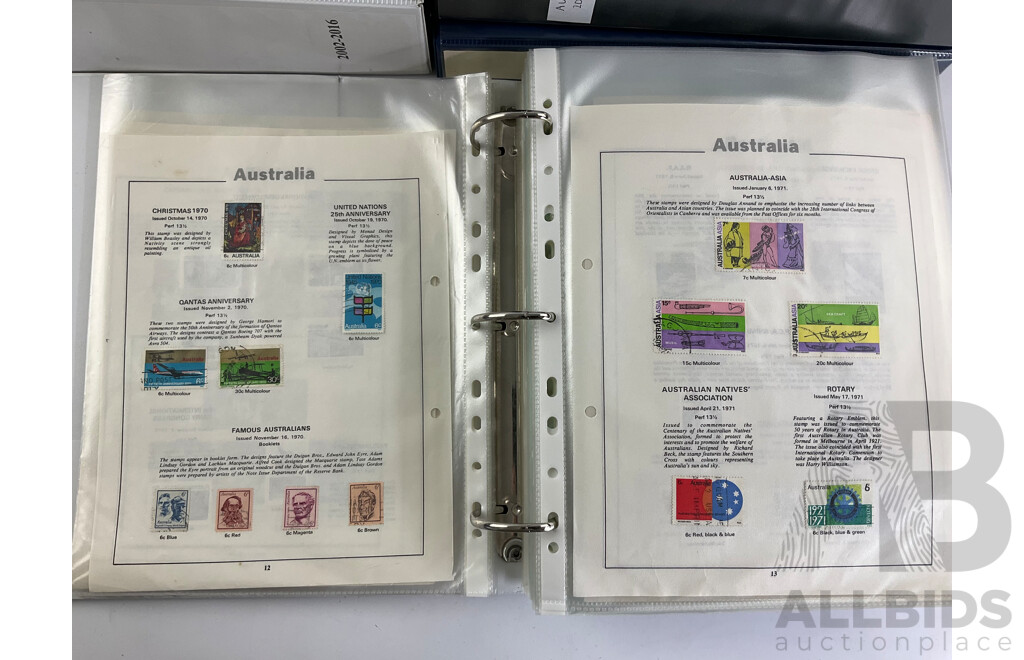 Seven Albums of Australian Stamps, Seven Seas, Examples Spanning 1966 to 2022