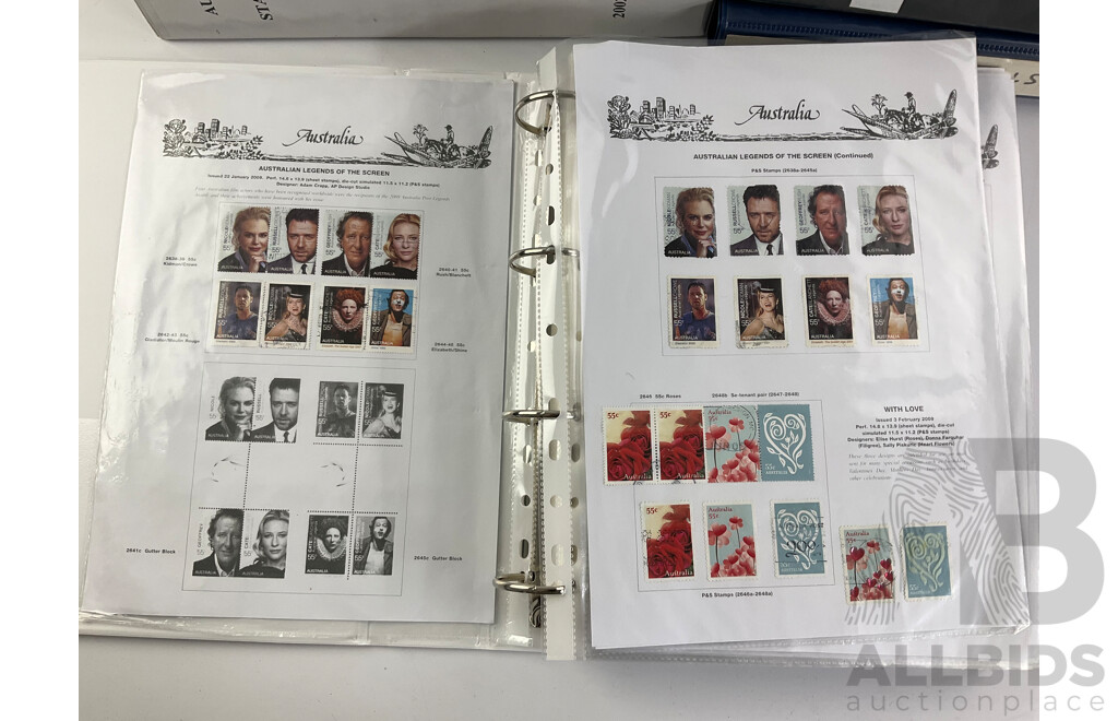 Seven Albums of Australian Stamps, Seven Seas, Examples Spanning 1966 to 2022