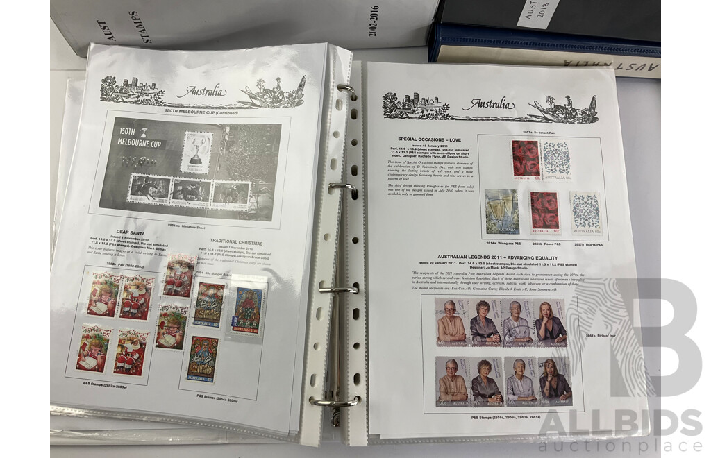 Seven Albums of Australian Stamps, Seven Seas, Examples Spanning 1966 to 2022