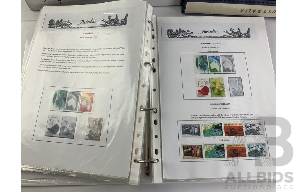 Seven Albums of Australian Stamps, Seven Seas, Examples Spanning 1966 to 2022