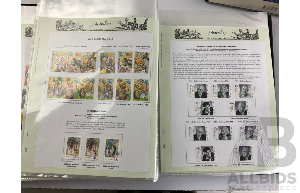 Seven Albums of Australian Stamps, Seven Seas, Examples Spanning 1966 to 2022