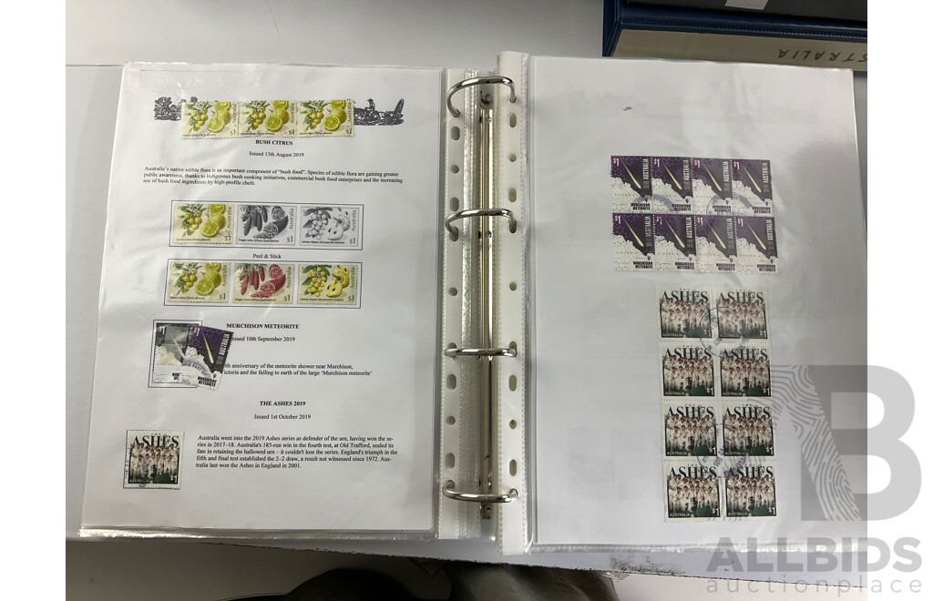 Seven Albums of Australian Stamps, Seven Seas, Examples Spanning 1966 to 2022