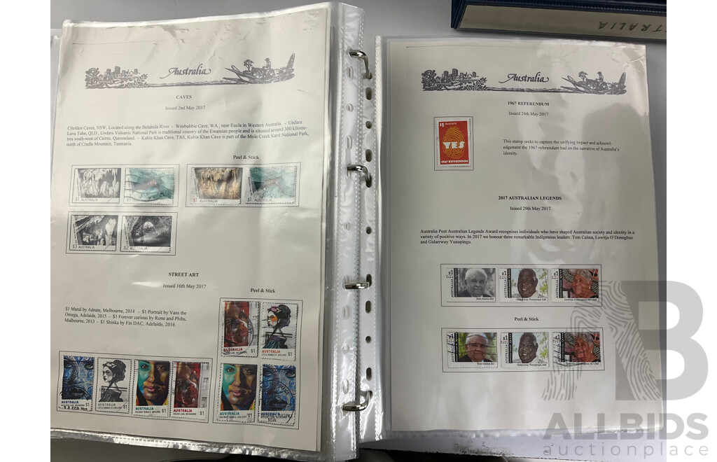Seven Albums of Australian Stamps, Seven Seas, Examples Spanning 1966 to 2022
