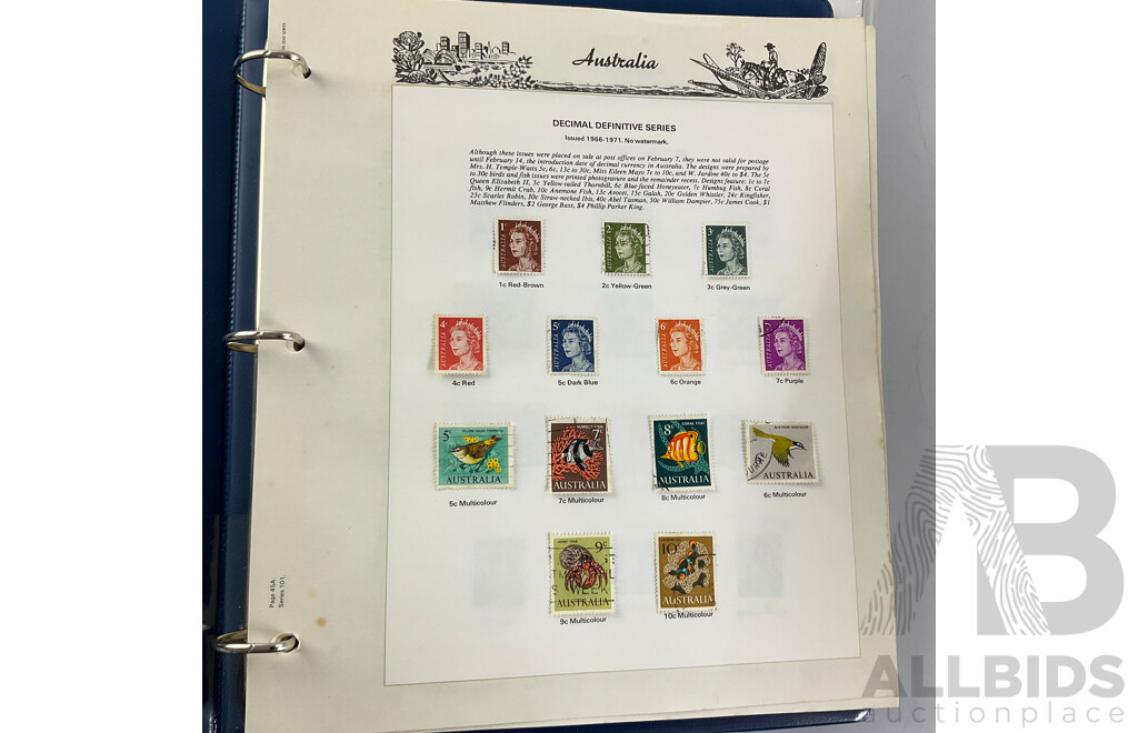 Seven Albums of Australian Stamps, Seven Seas, Examples Spanning 1966 to 2022