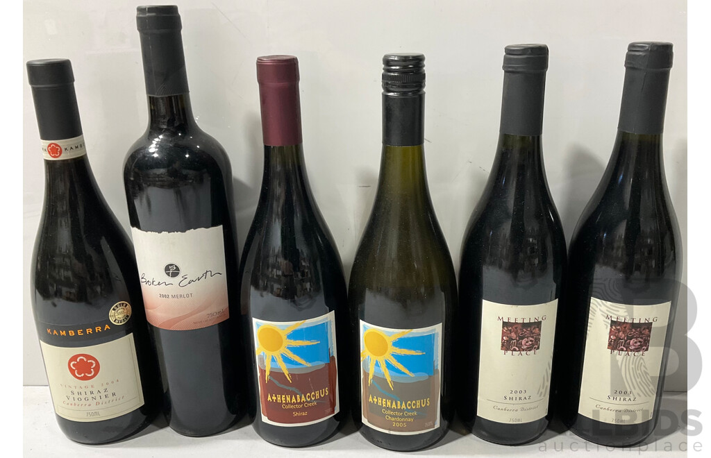Six Bottles of 2000’s Shiraz, Merlot, and Chardonnay