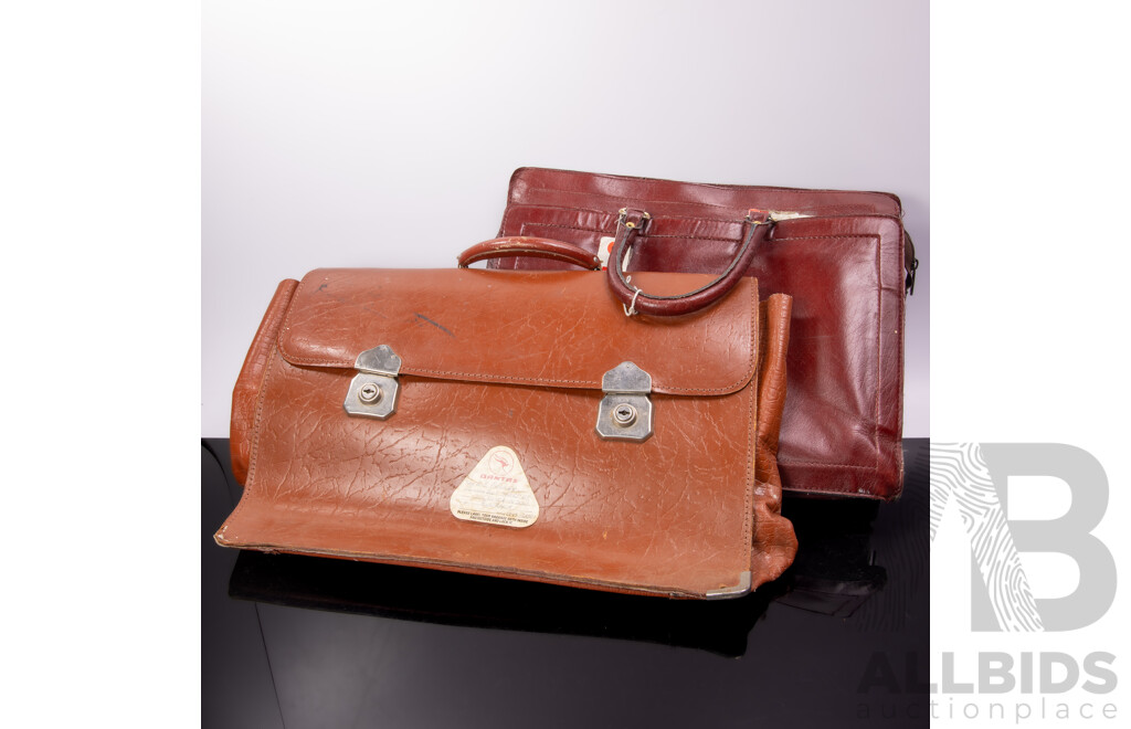 Two Vintage Leather Briefcases