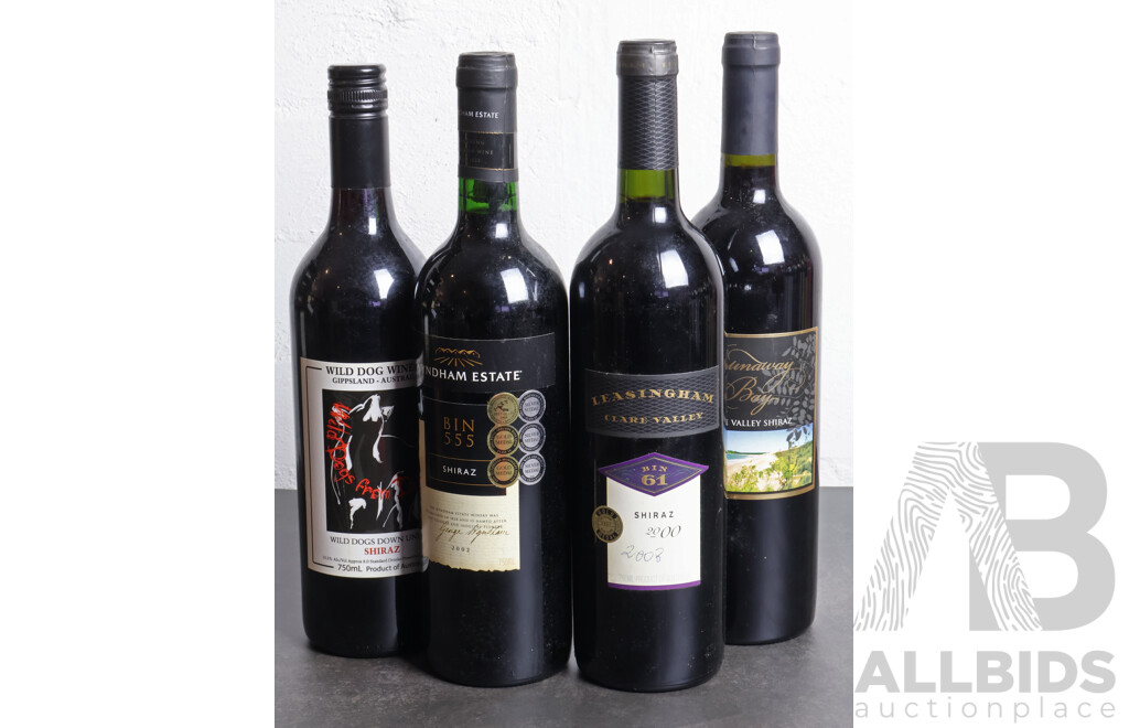Four Bottles of Various Australian Shiraz Wines