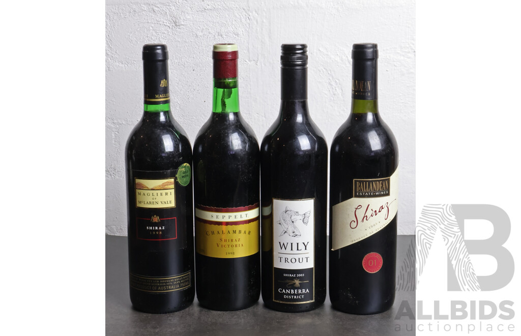 Collection of Four Various Australian Shiraz Wines