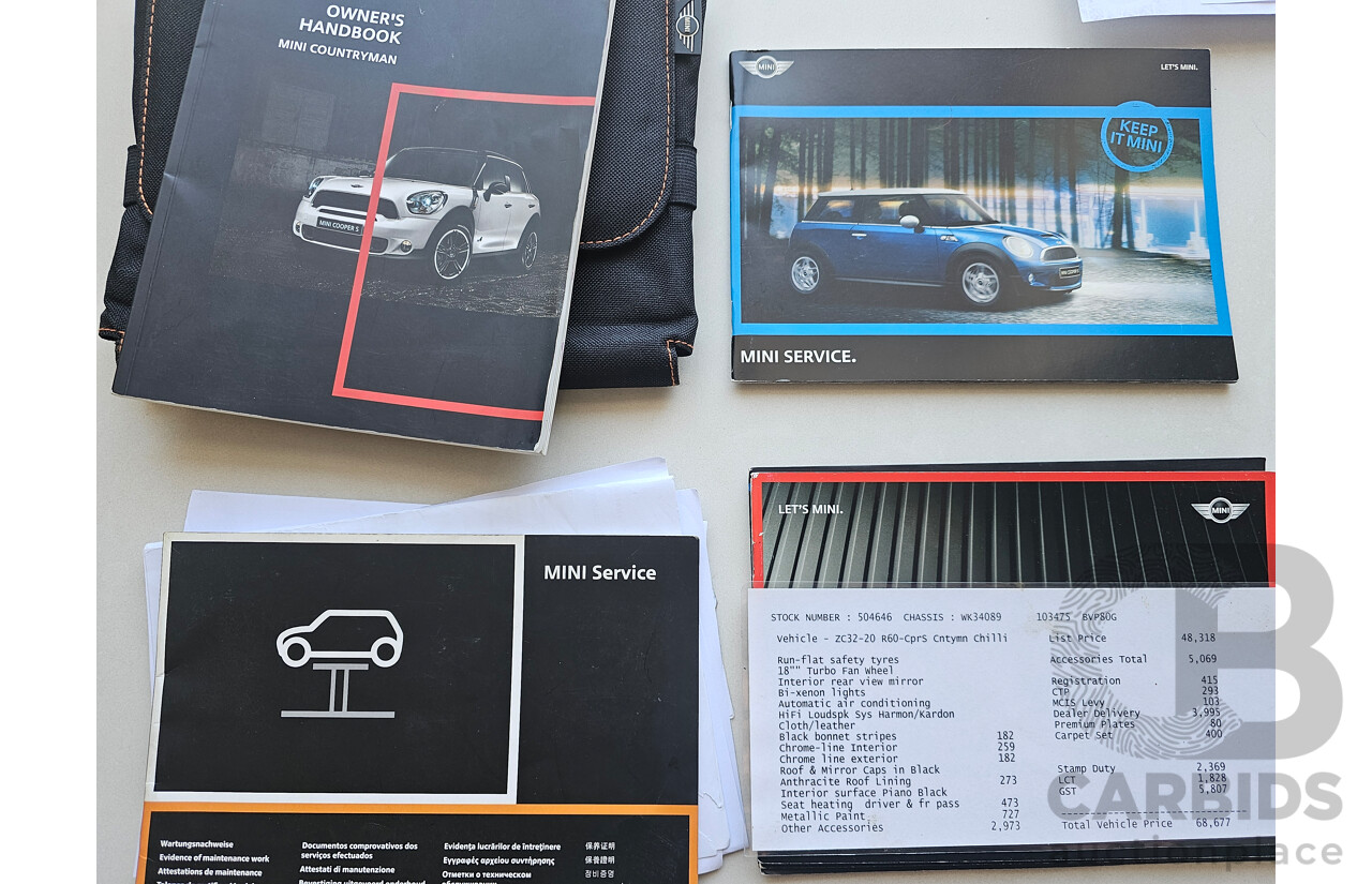 2/2011 Mini Cooper S Countryman Chilli R60 4d Wagon Grey 1.6L