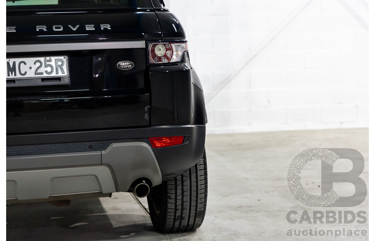 6/2012 Range Rover Evoque Si4 Pure LV 5d Wagon Santorini Black Metallic Turbo 2.0L
