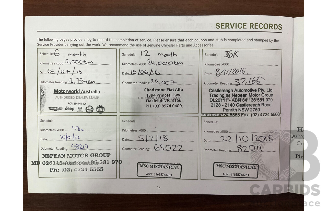 4/2014 Jeep Grand Cherokee SRT 8 (4x4) WK MY14 4d Wagon Bright White 6.4L