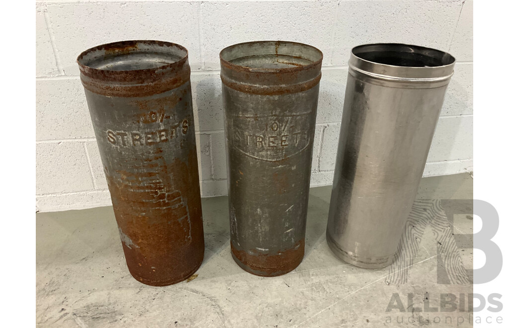 Mid 20th Century 'Streets' Ice Cream Tins and Stainless Steel Example