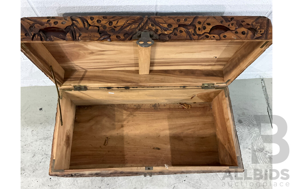 Chinese Heavily Carved Camphor Chest