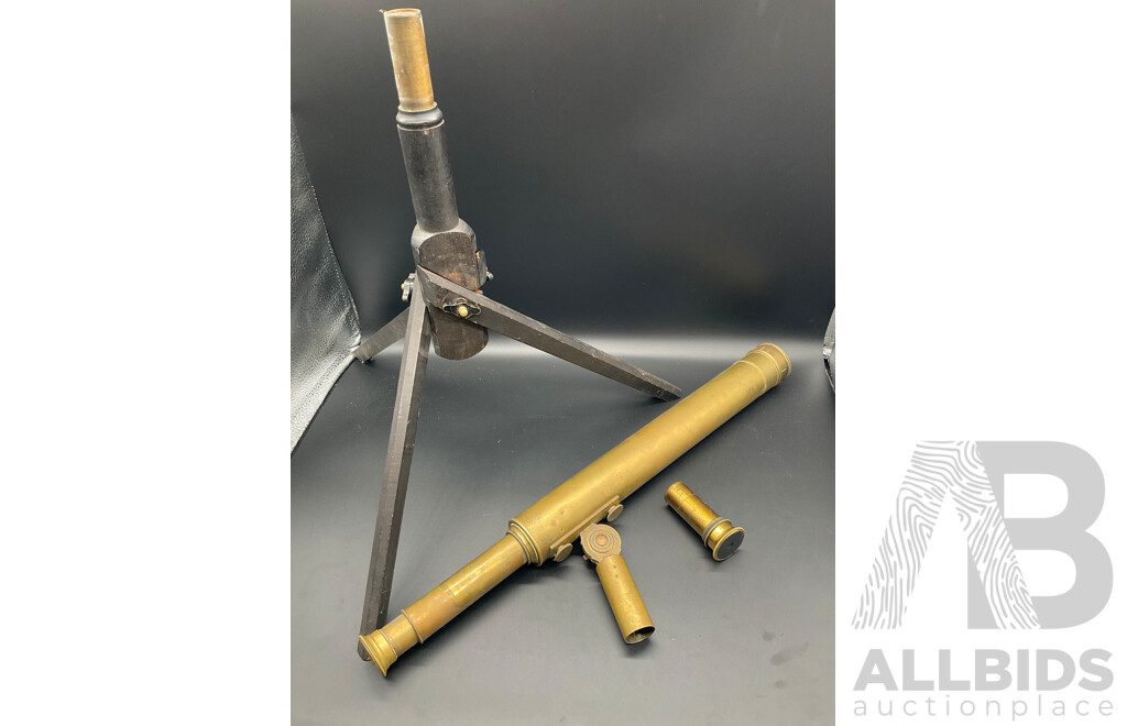 Antique Angus & Coote Brass Telescope and Original Timber Case