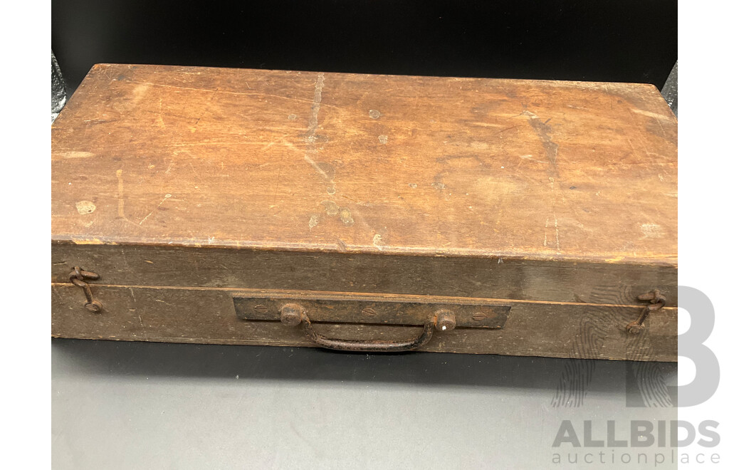 Antique Angus & Coote Brass Telescope and Original Timber Case