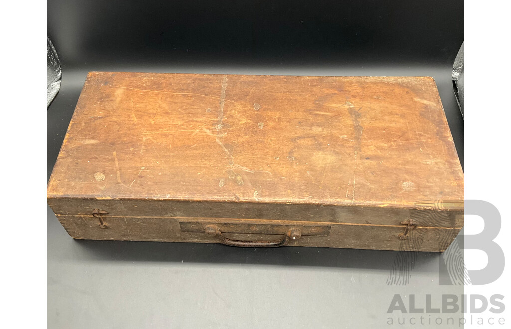 Antique Angus & Coote Brass Telescope and Original Timber Case