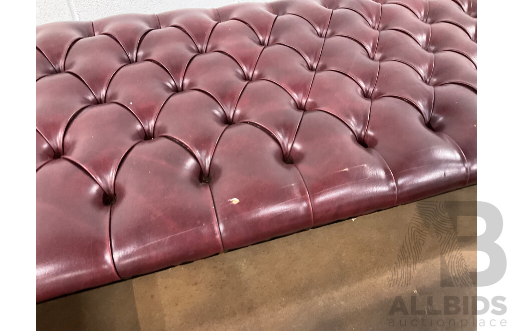 Lacquer Painted Arts and Crafts Buttoned Window Seat with Drawer Below