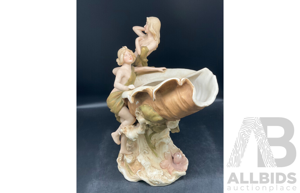 Royal Dux Water Nymph Porcelain Centerpiece Bohemian Art
