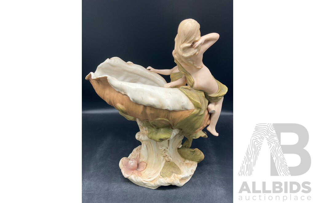 Royal Dux Water Nymph Porcelain Centerpiece Bohemian Art