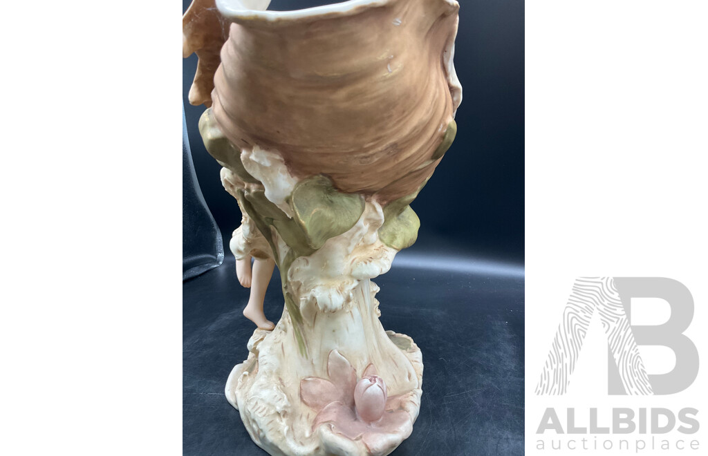 Royal Dux Water Nymph Porcelain Centerpiece Bohemian Art