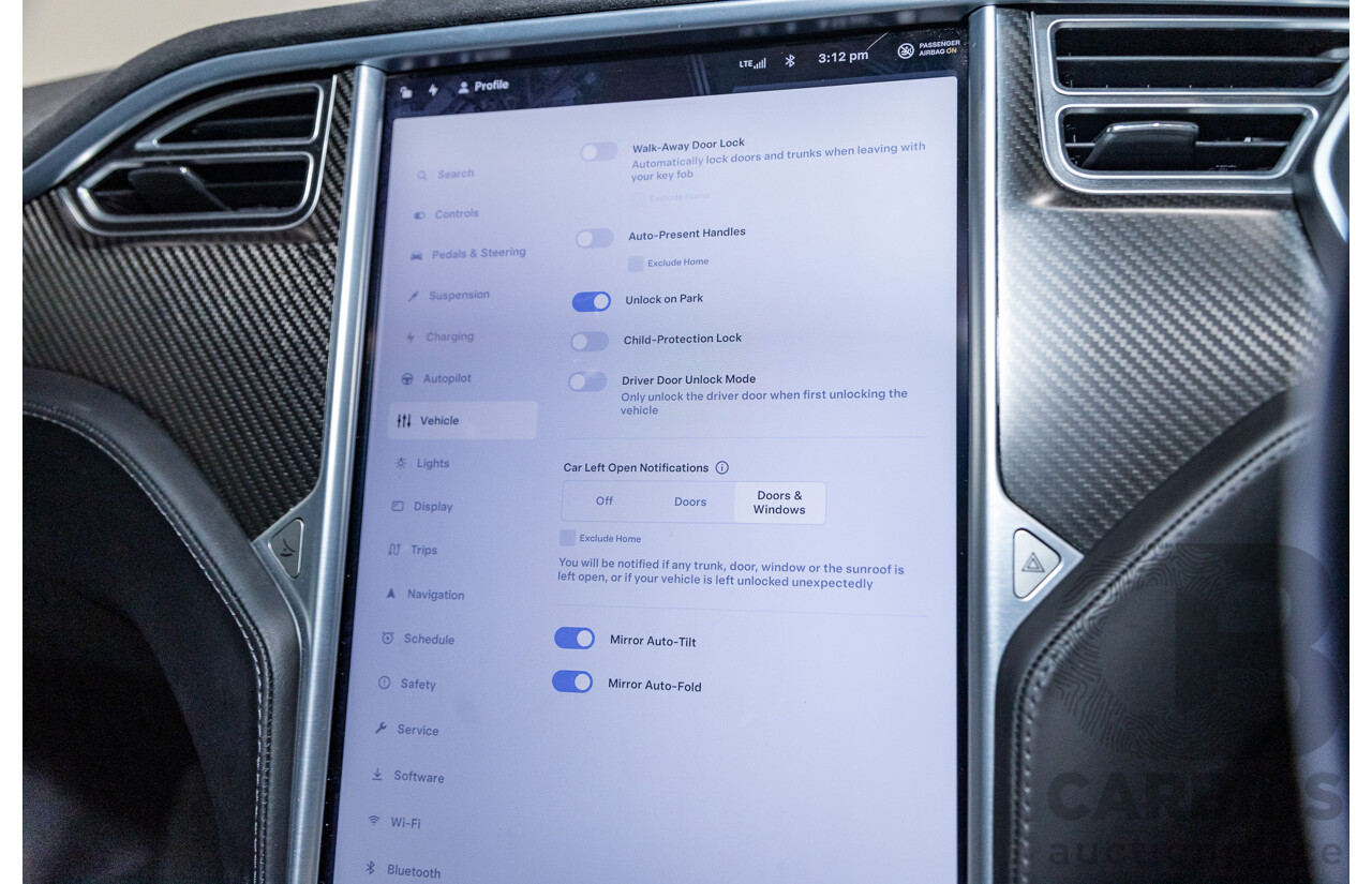 12/2015 Tesla Model S P90D (AWD) MY16 4d Hatchback Midnight Silver Metallic Ev Dedicated Electric 376kw with Ludicrous Mode