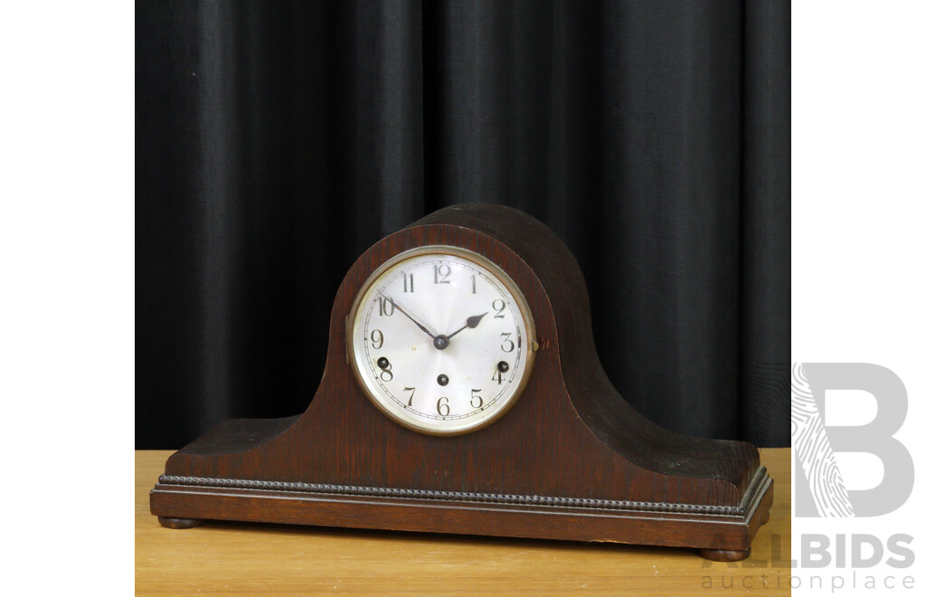 German Art Deco Kienzle Timber Cased Mantle Clock