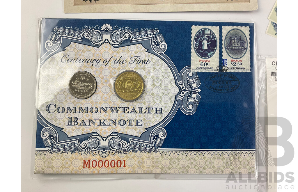Australian Centenary of the First Commonwealth Banknote Commemorative Coins and Stamps