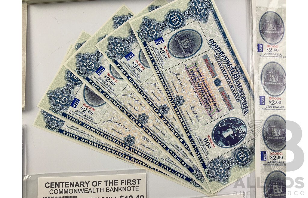 Australian Centenary of the First Commonwealth Banknote Commemorative Coins and Stamps