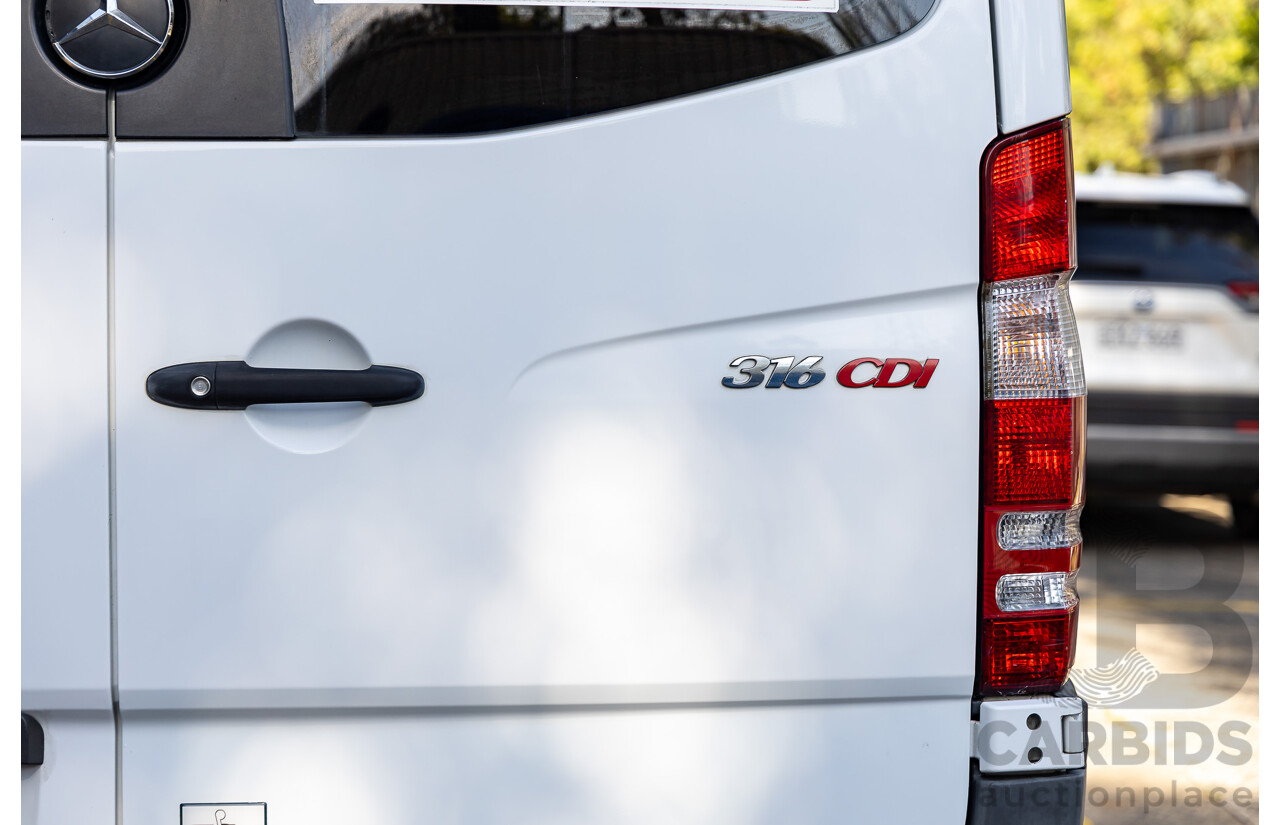 11/2011 Mercedes-Benz Sprinter 316CDI Medium Wheel Base (RWD) MY11 Arctic White Turbo Diesel 2.1L Custom 9 Seater