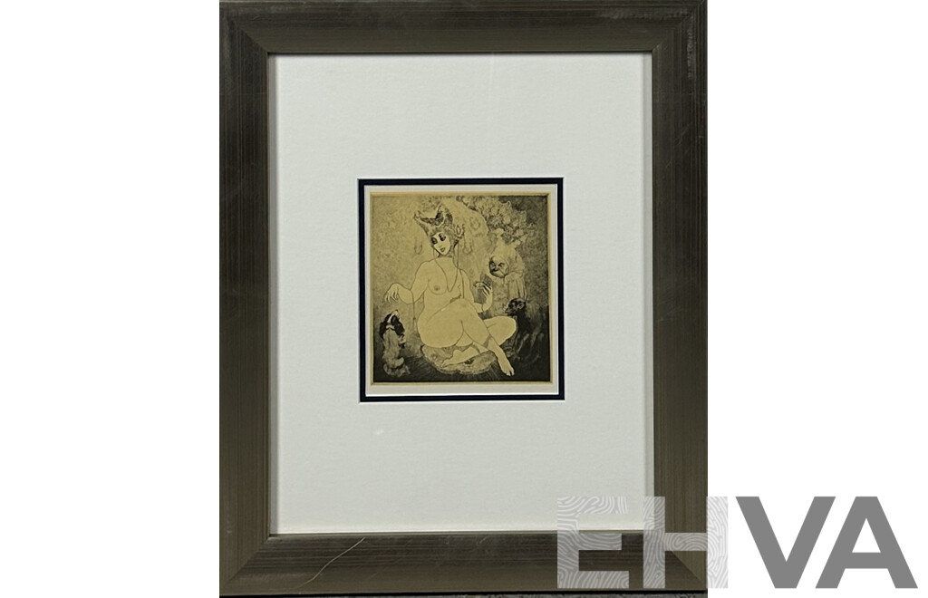 Norman Lindsay, (Early 20th/Mid Century, Australian, 1879-1969), Jealousy, Reproduction Reprint of the Original Etching, Engraving and Stipple (1925), 43 x 35^ cm (frame)