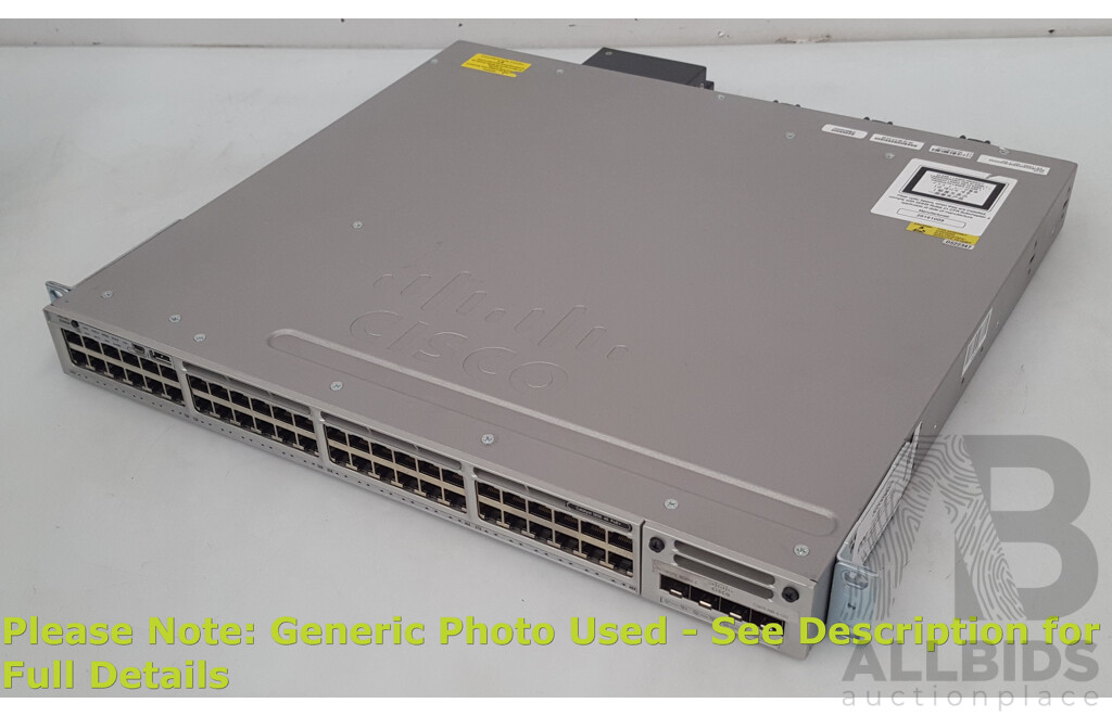 Cisco (WS-C3850-48P-L) Catalyst 3850 48 PoE+ 48-Port Gigabit Switch w/ 10G SFP Module