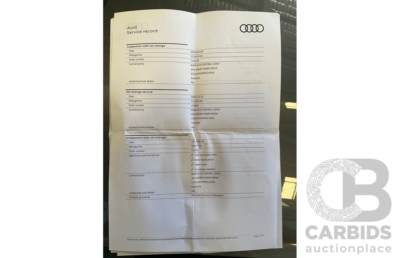 01/2019 Audi Q5 2.0 45 TFSI Quattro Sport (AWD) FY MY18 4d Wagon Monsoon Grey Metallic Turbo 2.0L
