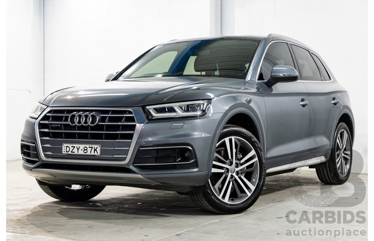 01/2019 Audi Q5 2.0 45 TFSI Quattro Sport (AWD) FY MY18 4d Wagon Monsoon Grey Metallic Turbo 2.0L