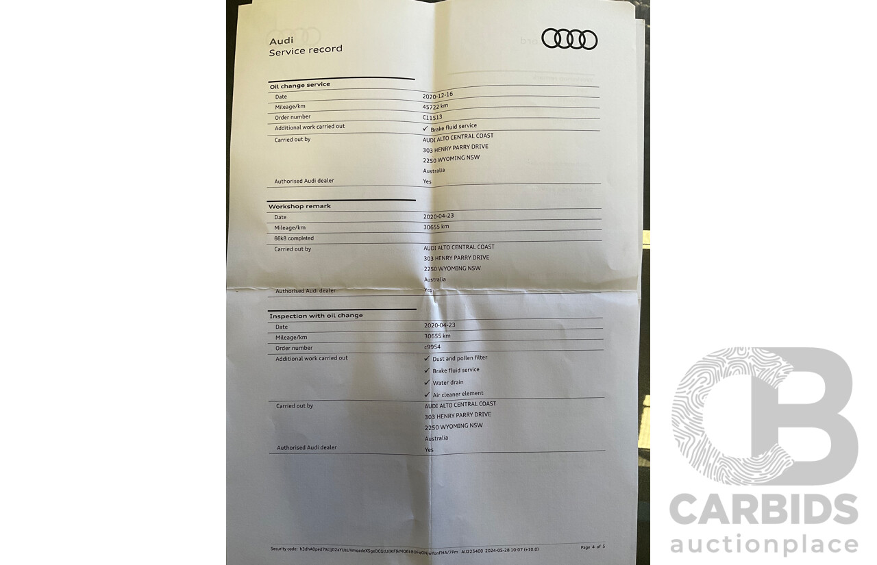 01/2019 Audi Q5 2.0 45 TFSI Quattro Sport (AWD) FY MY18 4d Wagon Monsoon Grey Metallic Turbo 2.0L